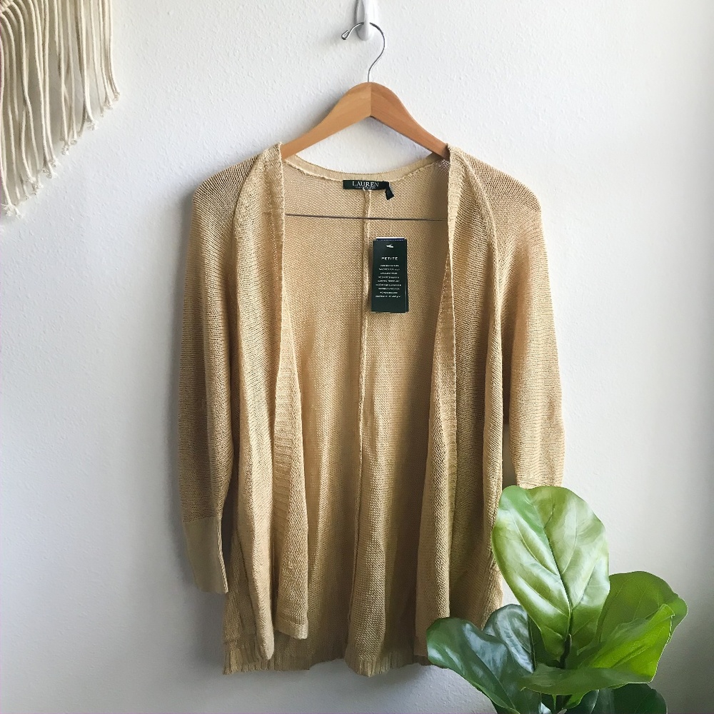 Ralph Lauren Cardigan Tan Size S NWT